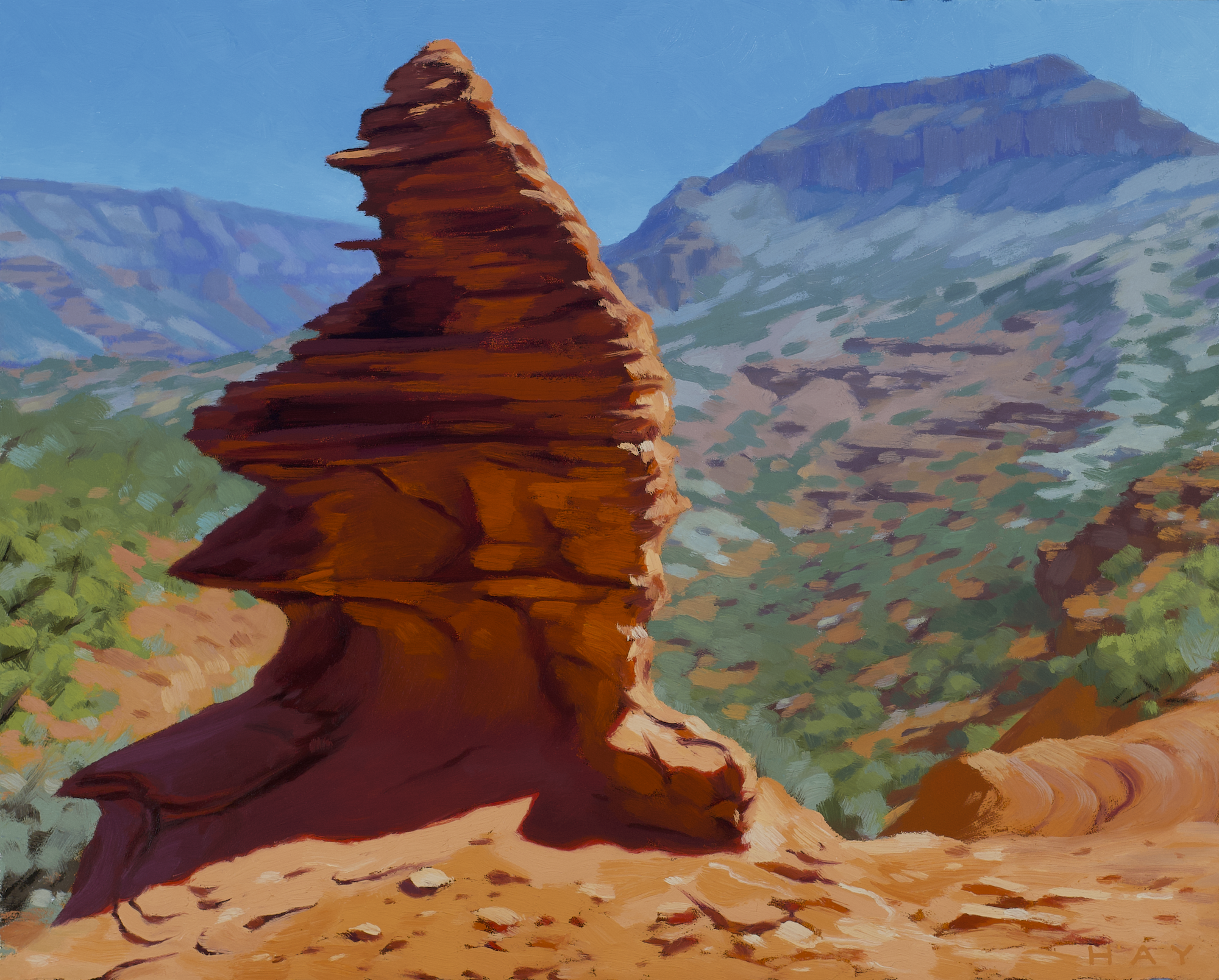 Painting of rock formation in NM